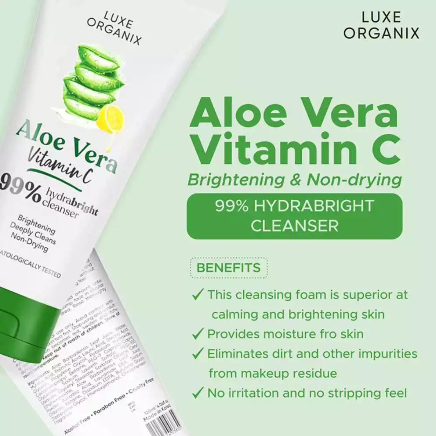 Aloe Vera Brightening Micro Foam Cleanser With Vitamin C 120mL