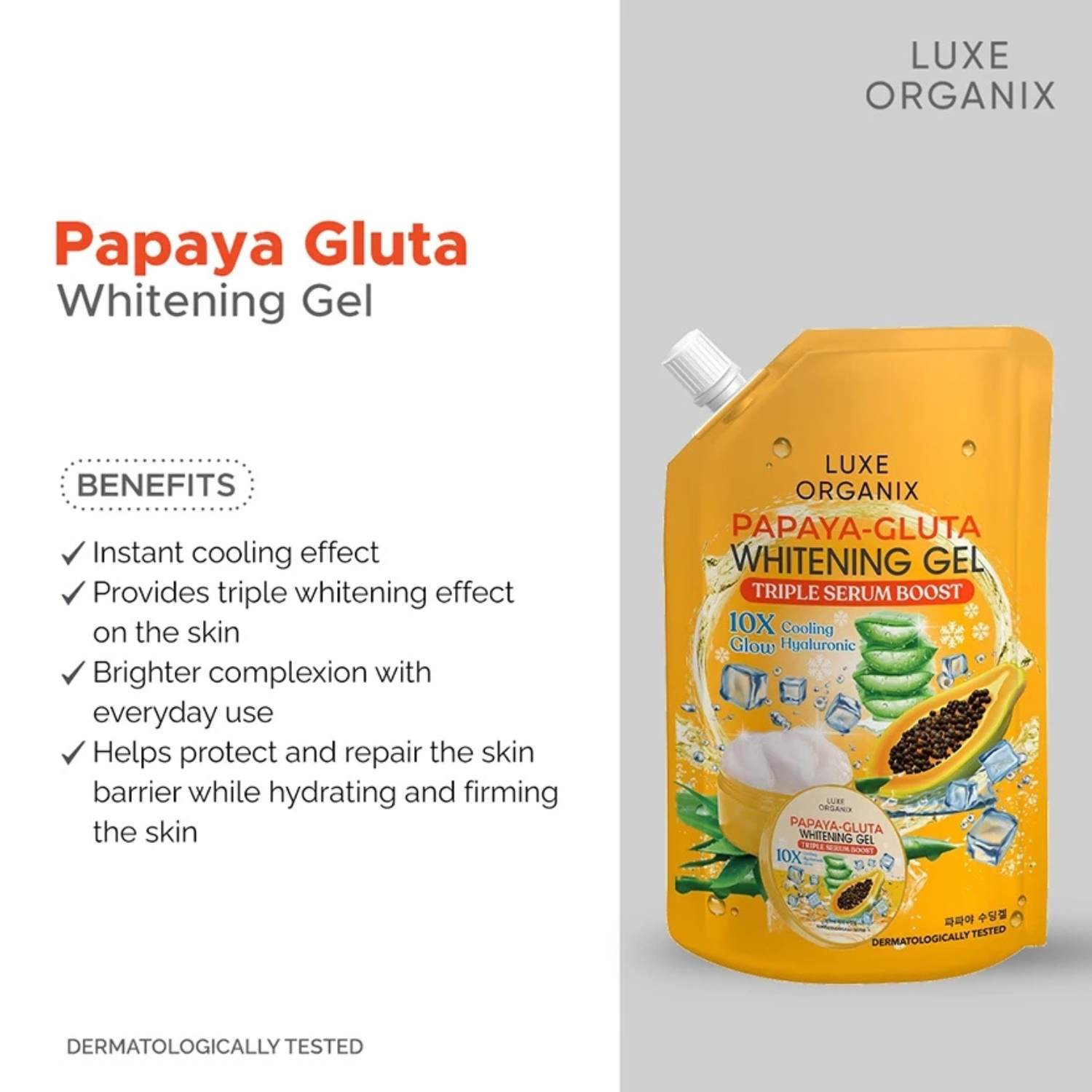 Papaya+Gluta Whitening Gel 200ml