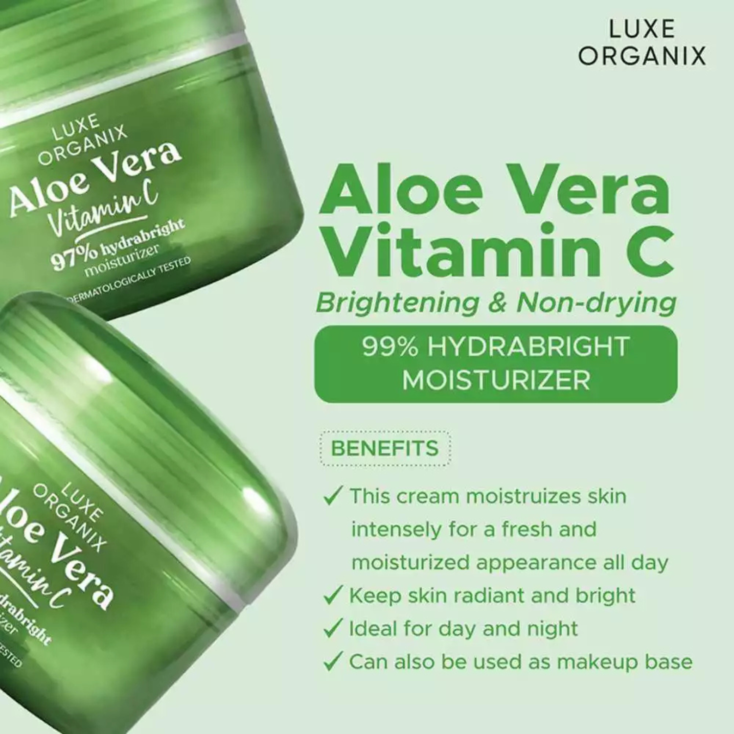 Aloe Vera All Day Moisture And Whitening Cream With Vitamin C 50G