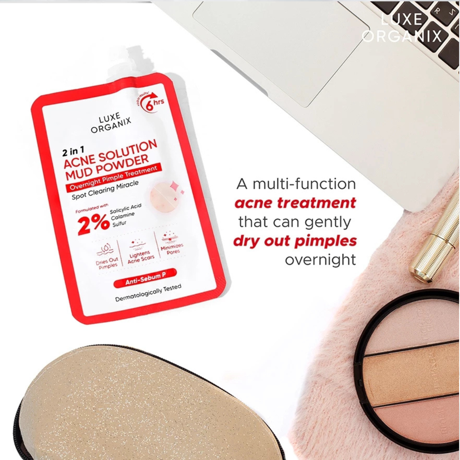 2in1 Acne Solution Mud Powder Overnight Pimple Treatment 9g