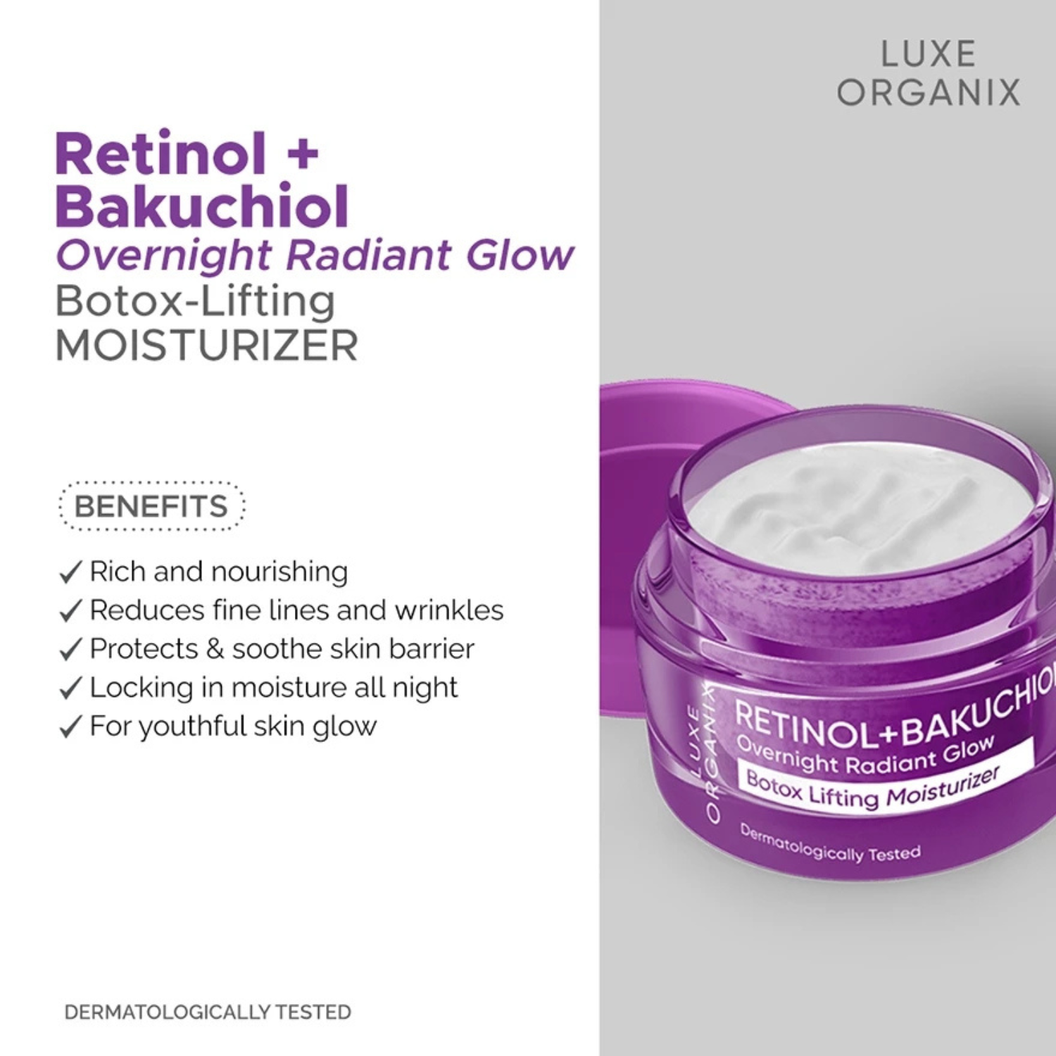 Retinol + Bakuchiol Overnight Radiant Glow Botox Lifting Moisturizer 50g